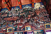 Bangkok Wat Arun - The wall murals inside the ubosot ordination hall illustrate the story of the last ten icarnation of Lord Buddha.  